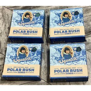 4 Dr. Squatch Men's Soap Bar Polar Rush Natural Menthol & Pumice Limited Edition